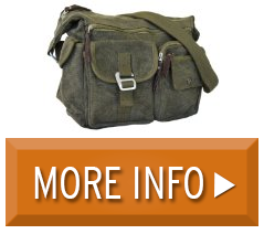 Inside Vintage Army Green Canvas Shoulder Messenger Bag